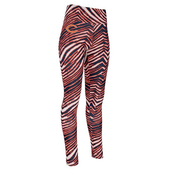 Zubaz NFL Apparel Womens Large Chicago Bears Zebra Print Legging NWOT - Picture 1 of 2
